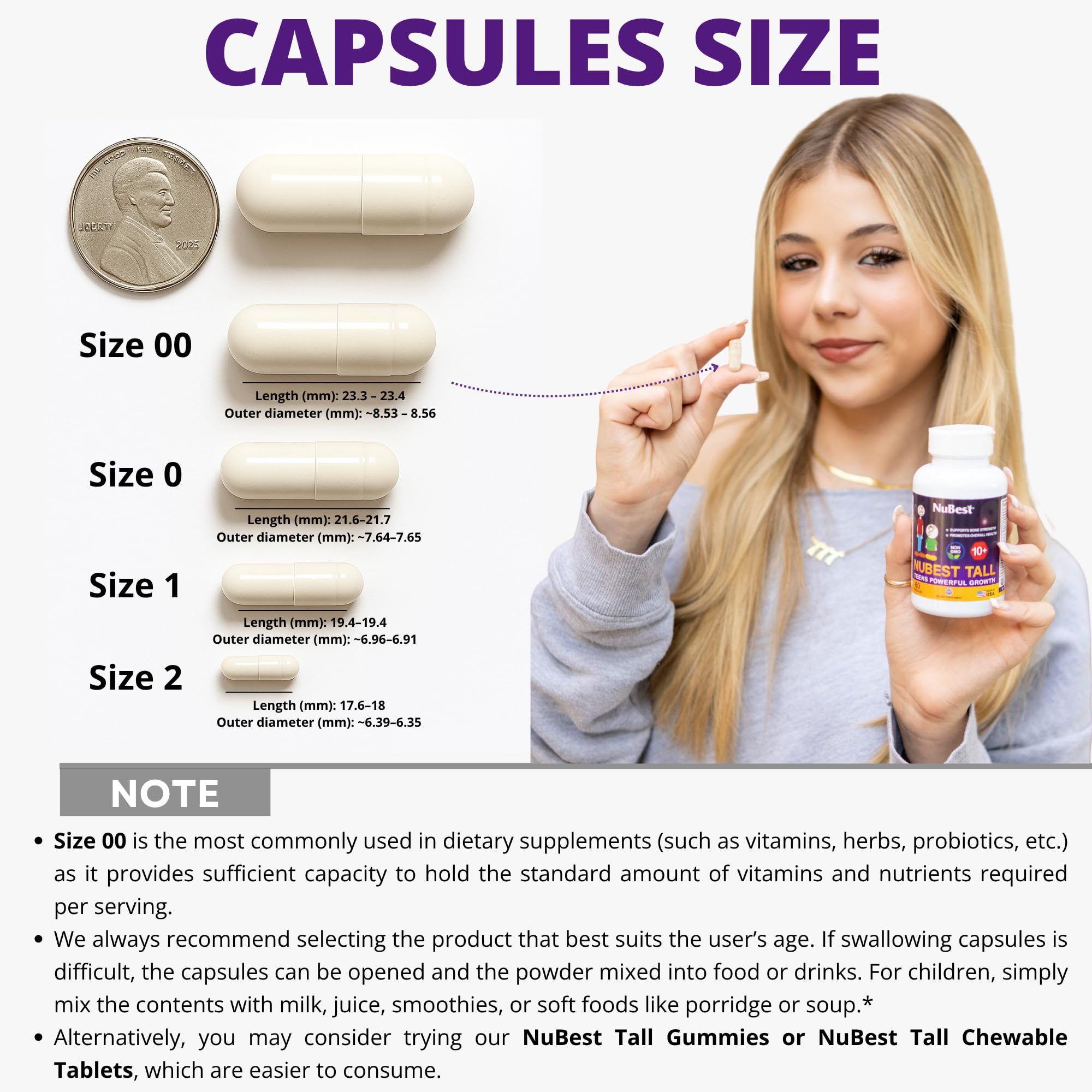 NuBest Tall 10+ Premium Bone Strength Formula, Enhanced Immunity and Overall Health for Age 10+ with Calcium, Vitamin D3, Vitamin K2 - TrustMedUSA