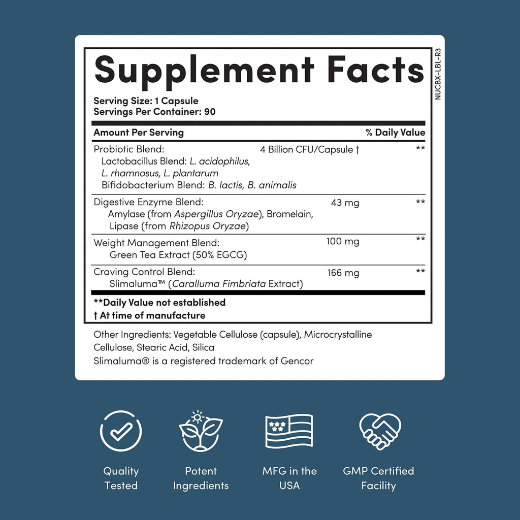 Nucific® Bio-X4 4-in-1 Weight Management Probiotic Supplement, 90 Count. - TrustMedUSA