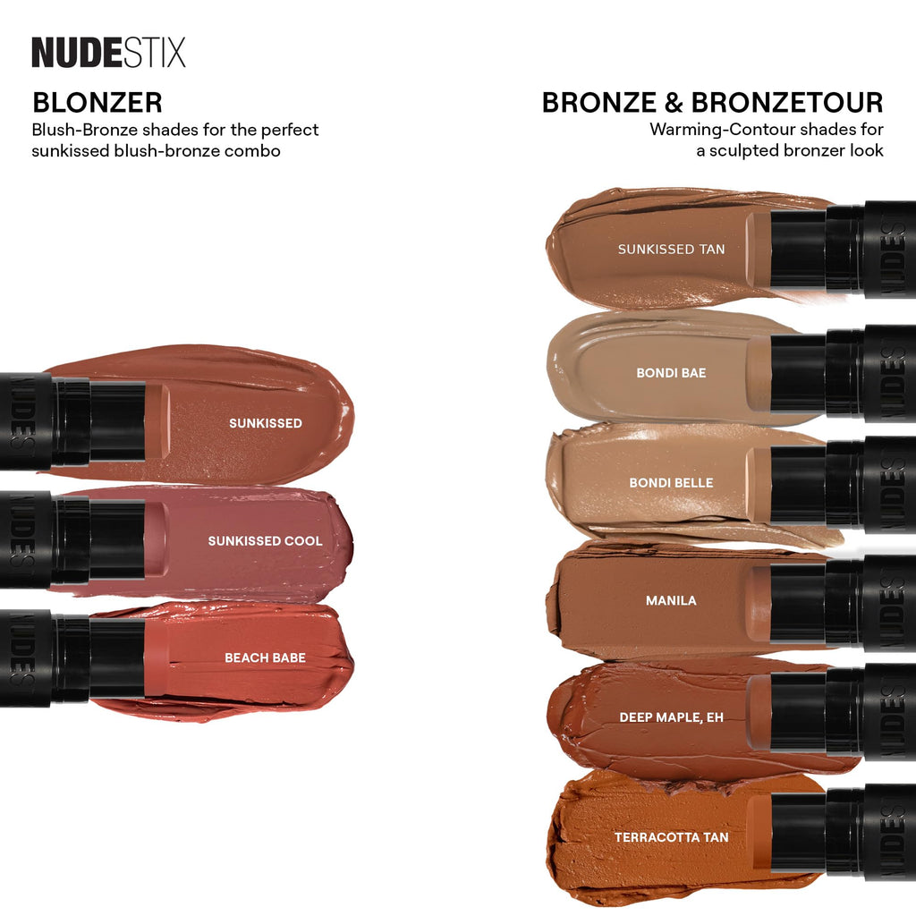 Nudestix Nudies Bronze All Over Matte Bronzing Stick – 3-in-1 Cream Bronzer for Cheeks, Eyes & Lips with Built-In Brush | Natural Contour & Sun-Kissed Glow | Bondi Bae - TrustMedUSA