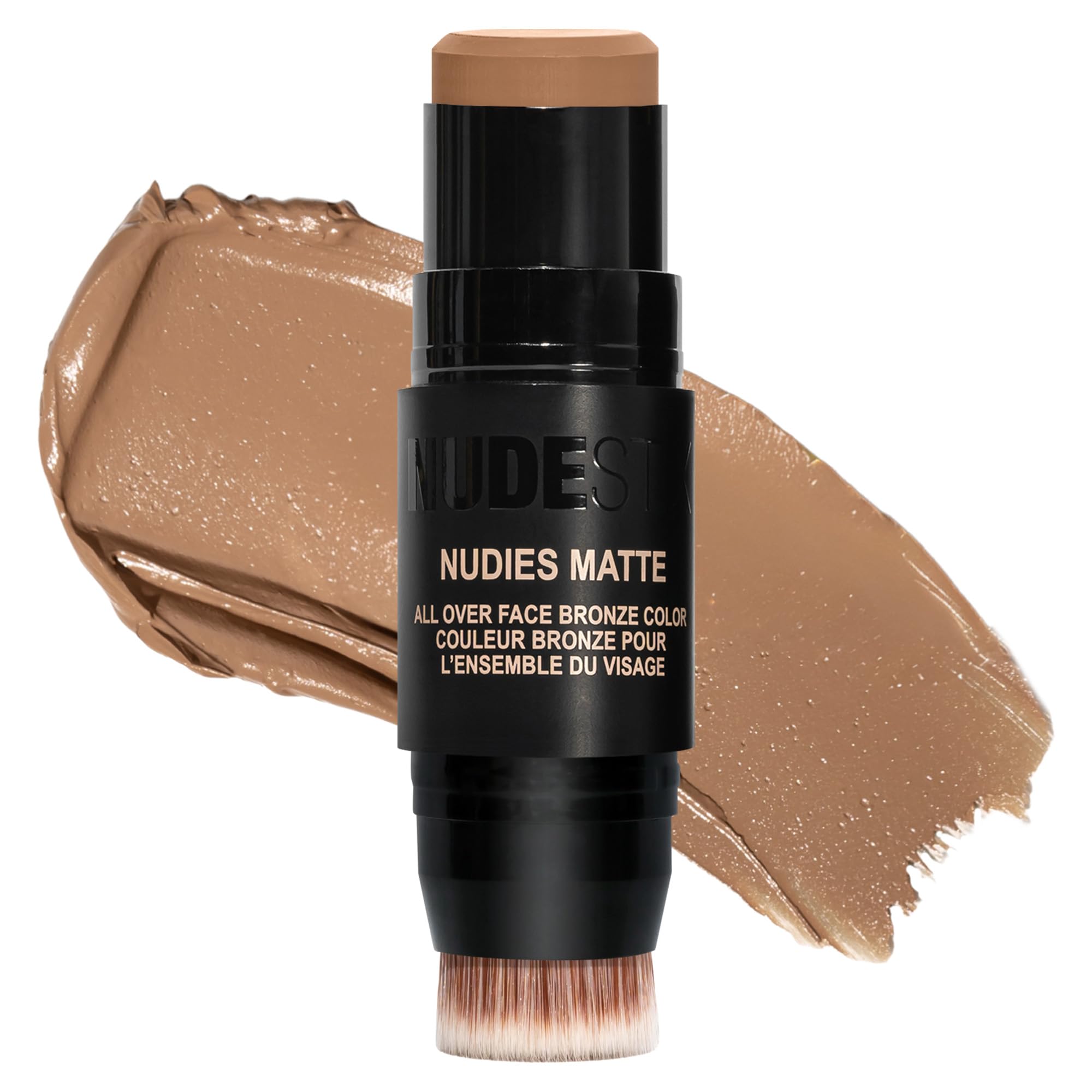 Nudestix Nudies Bronze All Over Matte Bronzing Stick – 3-in-1 Cream Bronzer for Cheeks, Eyes & Lips with Built-In Brush | Natural Contour & Sun-Kissed Glow | Bondi Bae - TrustMedUSA