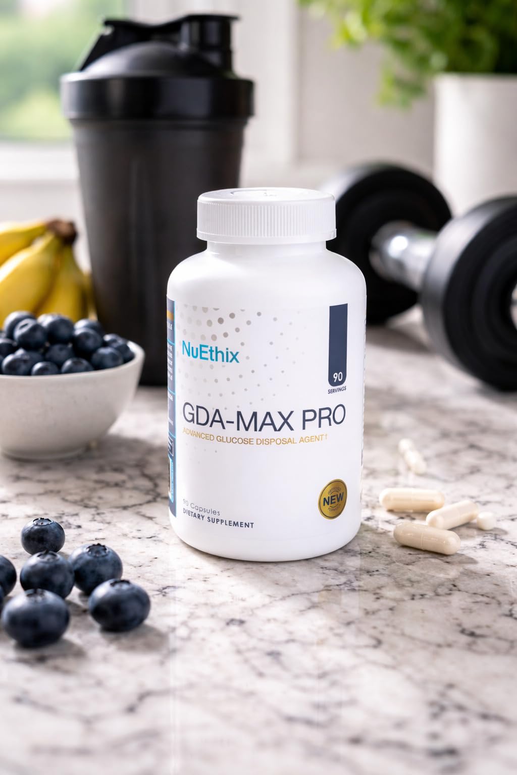NuEthix Formulations GDA-MAX PRO, Double Berbine HCL Supplement, Supports Glucose Metabolism, Weight Management, Immune Support, Heart Health - Non GMO, Gluten Free, Dairy Free, 90 Count - TrustMedUSA