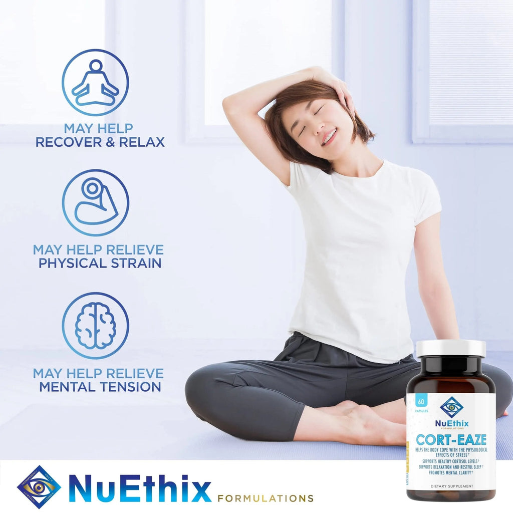 NuEthix Formulations Relaxation Supplement Bundle: Cort-Eaze Cortisol-Control Supplement, 60 Capsules, 30 Servings and Relax Liposomal, 2 Fluid Ounces, 30 Servings - TrustMedUSA