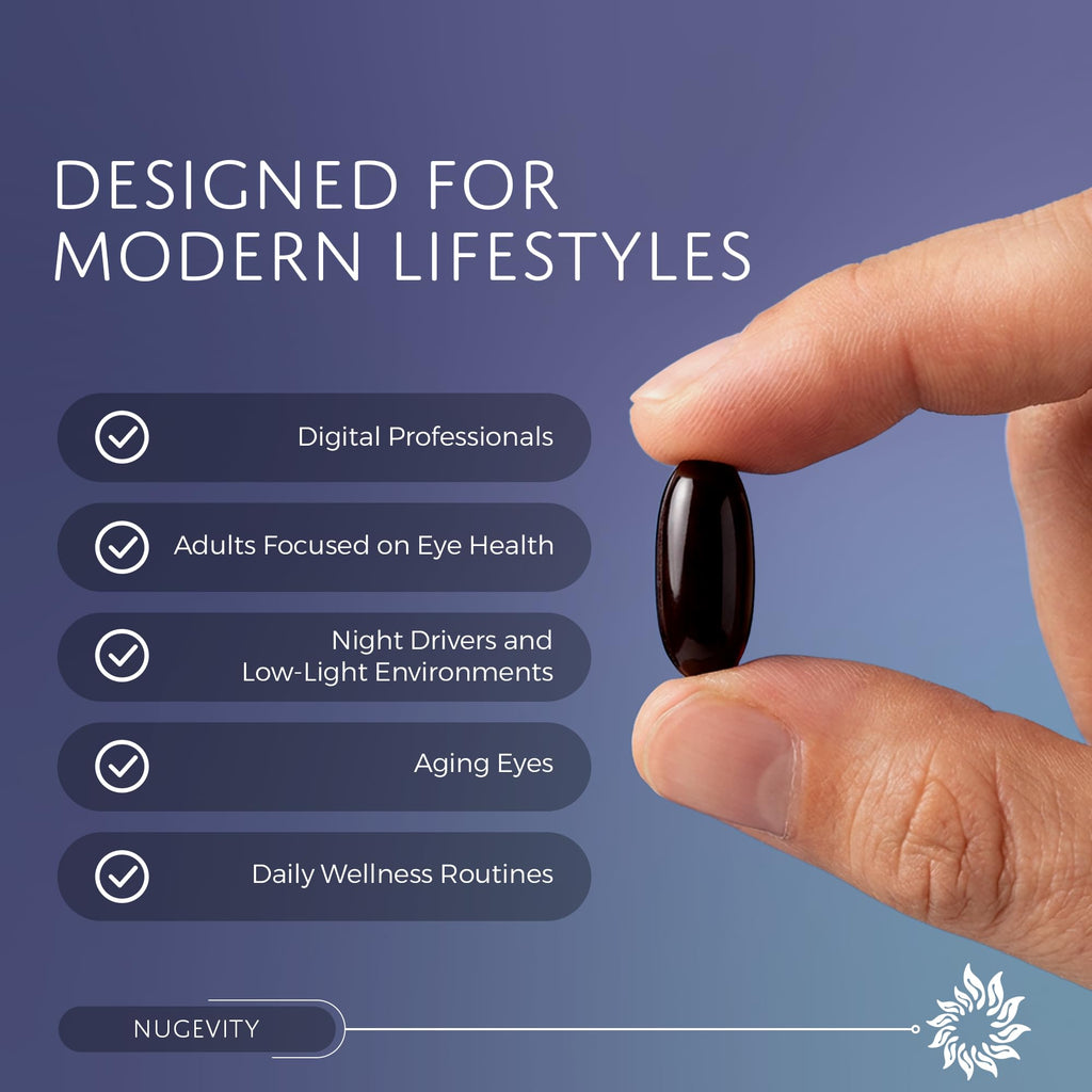 Nugevity OS2 Ocular Support Solution - Patented Eye Vitamins for Macular Health, Dry Eye and Blue Light - Lutein, Zeaxanthin, Omega 3, Astaxanthin and AREDS2 Supplements, Co-Developed by NASA, 90 ct - TrustMedUSA