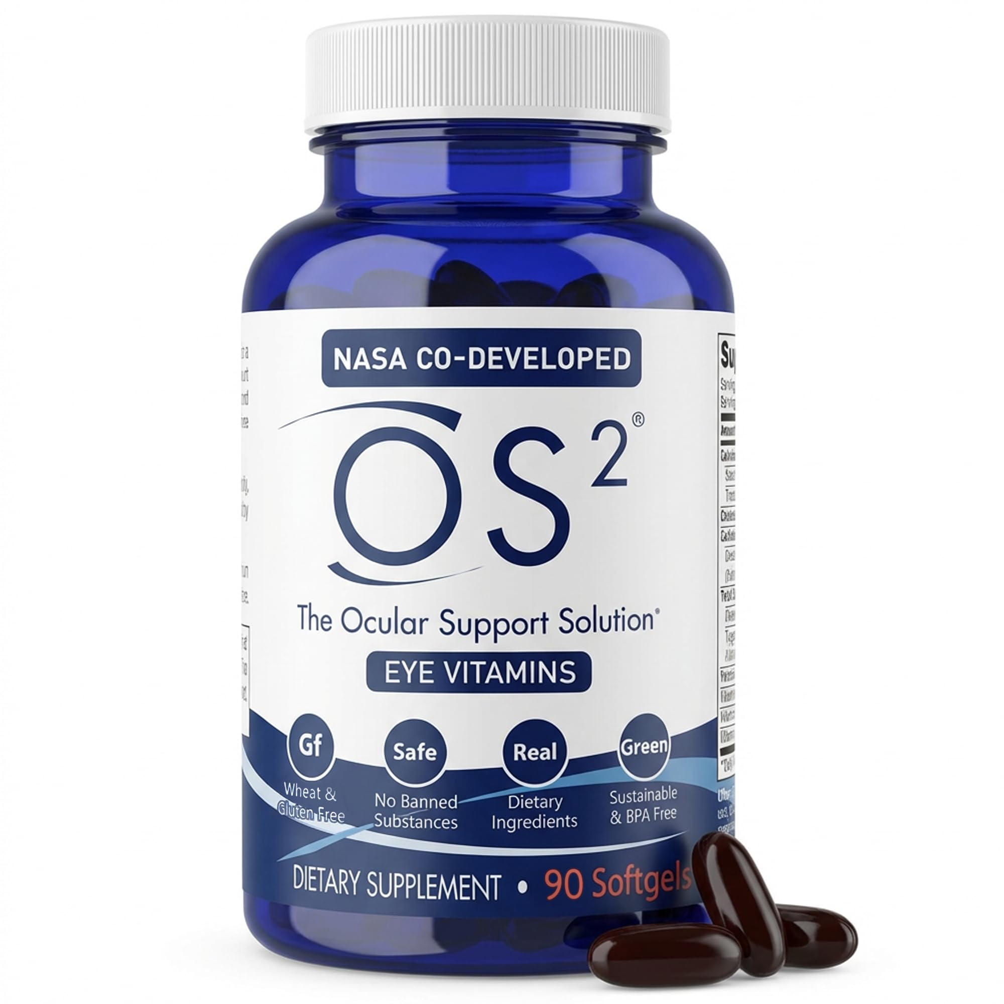 Nugevity OS2 Ocular Support Solution - Patented Eye Vitamins for Macular Health, Dry Eye and Blue Light - Lutein, Zeaxanthin, Omega 3, Astaxanthin and AREDS2 Supplements, Co-Developed by NASA, 90 ct - TrustMedUSA