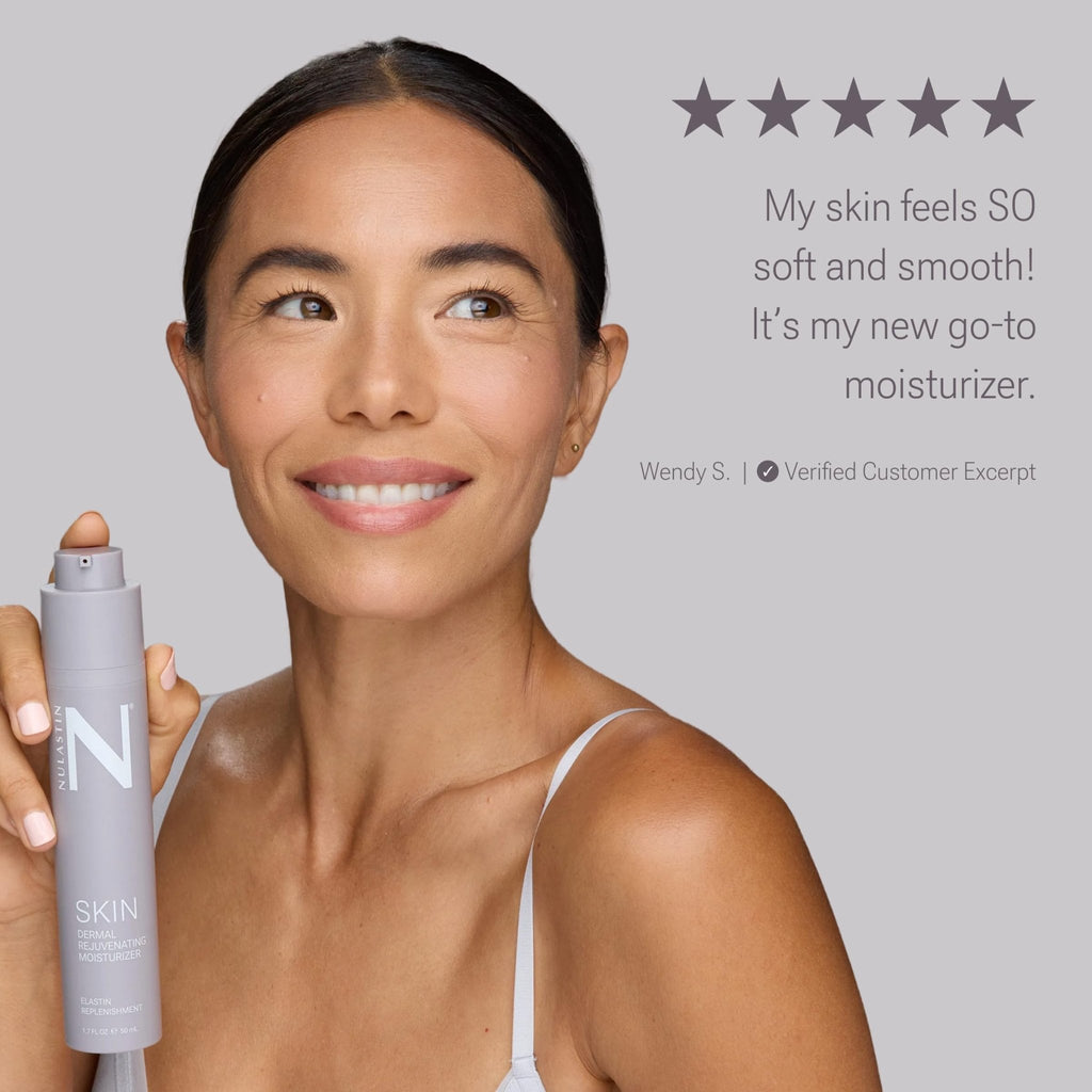 NULASTIN Dermal Rejuvenating Face Moisturizer for Women with Elastin, Peptides & Ceramides - Firming, Anti Aging Barrier Repair Cream for Dry, Mature Skin - Vegan, Silicone Free, 1.7 Fl Oz - Maple Wellness Supplements
