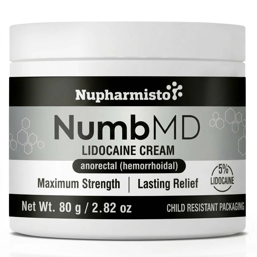 Nupharmisto Numbing Cream Maximum Strength : Long Lasting Numbing Cream with 5X Numbing - Emu Oil and Arnica 80 g / 2.82 oz - TrustMedUSA