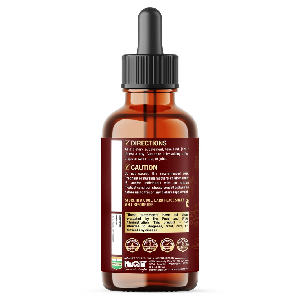NUQIIT 10in1 Lemon Balm Tincture Blend Includes Vitamin D3, Vitamin K2, Lemon Balm, Ginger, Turmeric, Ceylon Cinnamon and More - 1 FL Oz - 60 Day Supply - TrustMedUSA