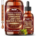 NUQIIT 17in1 Rhodiola Rosea Liquid Drops Tincture w/Ashwagandha Magnesium, L-Theanine. Ultra Rhodiola Cortisol Supplement, Rhodiola Root for Mood, Energy - 1 FL Oz - 60 Day Supply - TrustMedUSA