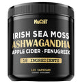 NUQIIT Organic Ashwangdha Capsules 15000mg Irish Sea Moss Apple Cider Vinegar & More - Support Brain Health, Strength & Immune System - 120 Vegan Capsules - TrustMedUSA