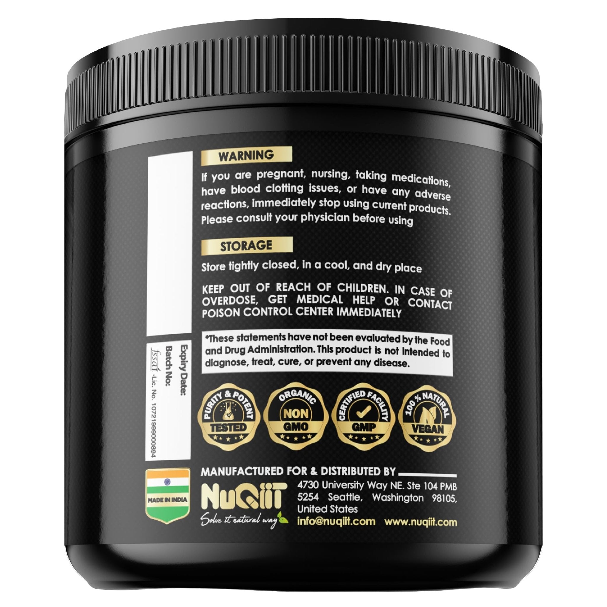 NUQIIT Organic Ashwangdha Capsules 15000mg Irish Sea Moss Apple Cider Vinegar & More - Support Brain Health, Strength & Immune System - 120 Vegan Capsules - TrustMedUSA