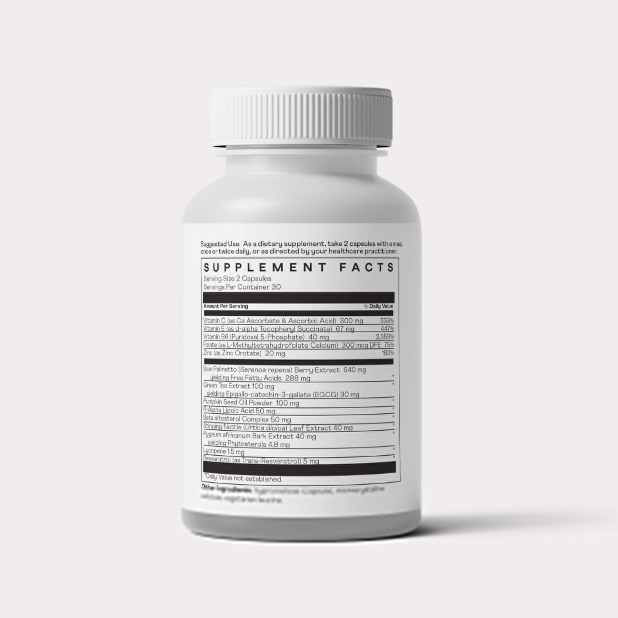 Nuray Prostate Support Supplement for Men and Women with Saw Palmetto, Vitamin C, Vitamin E, Zinc, Stinging Nettle & Alpha Lipoic Acid - 60 Vegetarian Capsules - TrustMedUSA
