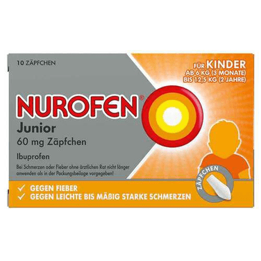 NUROFEN® Junior 60 mg suppositories, 10 pcs (3months to 2 years) - TrustMedUSA