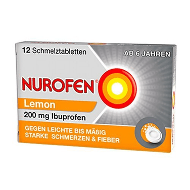 NUROFEN® Lemon 200 mg Ibuprofen Melt Tablets, 12 pcs (from 6 years) - TrustMedUSA