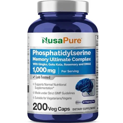 NusaPure Phosphatidylserine Memory Ultimate Complex 1000mg 200 Vegetarian Caps - TrustMedUSA