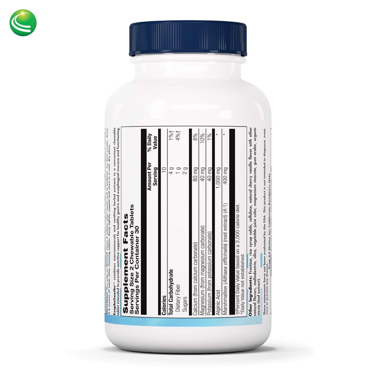 Nutra Biogenesis EsophaSoothe - Chewable Esophogeal Support with Magnesium, Potassium & Calcium for Men & Women - 60 Tablet Chews - TrustMedUSA