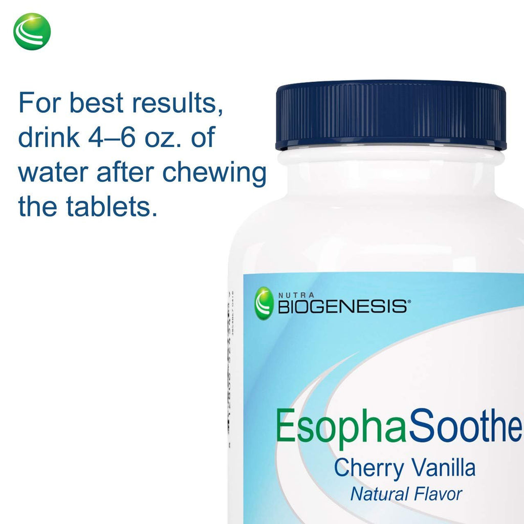Nutra Biogenesis EsophaSoothe - Chewable Esophogeal Support with Magnesium, Potassium & Calcium for Men & Women - 60 Tablet Chews - TrustMedUSA