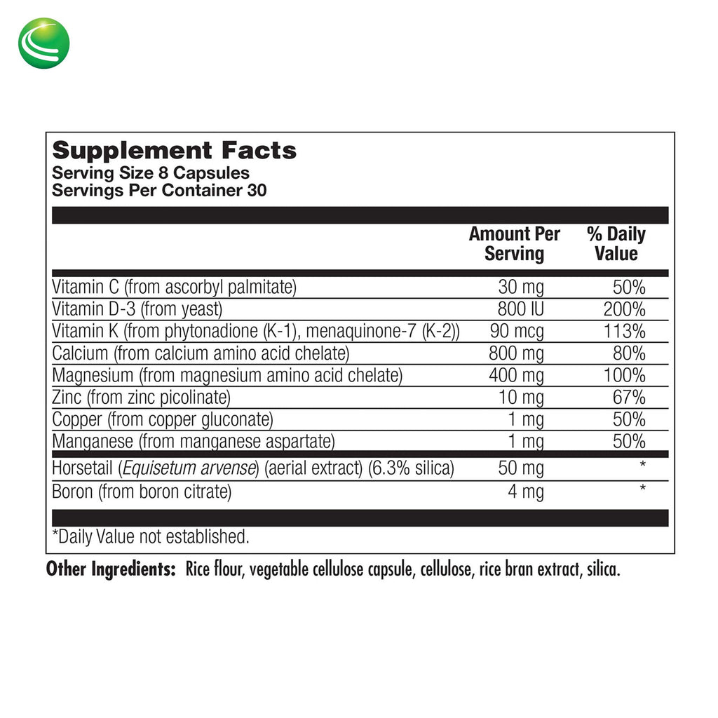 Nutra Biogenesis Osteogenesis - Bone Health Supplements for Women & Men, Vitamin D3 K2 & Calcium for Bone Density & Healing, Minerals Zinc, Magnesium & Boron - 240 Veggie Capsules - TrustMedUSA
