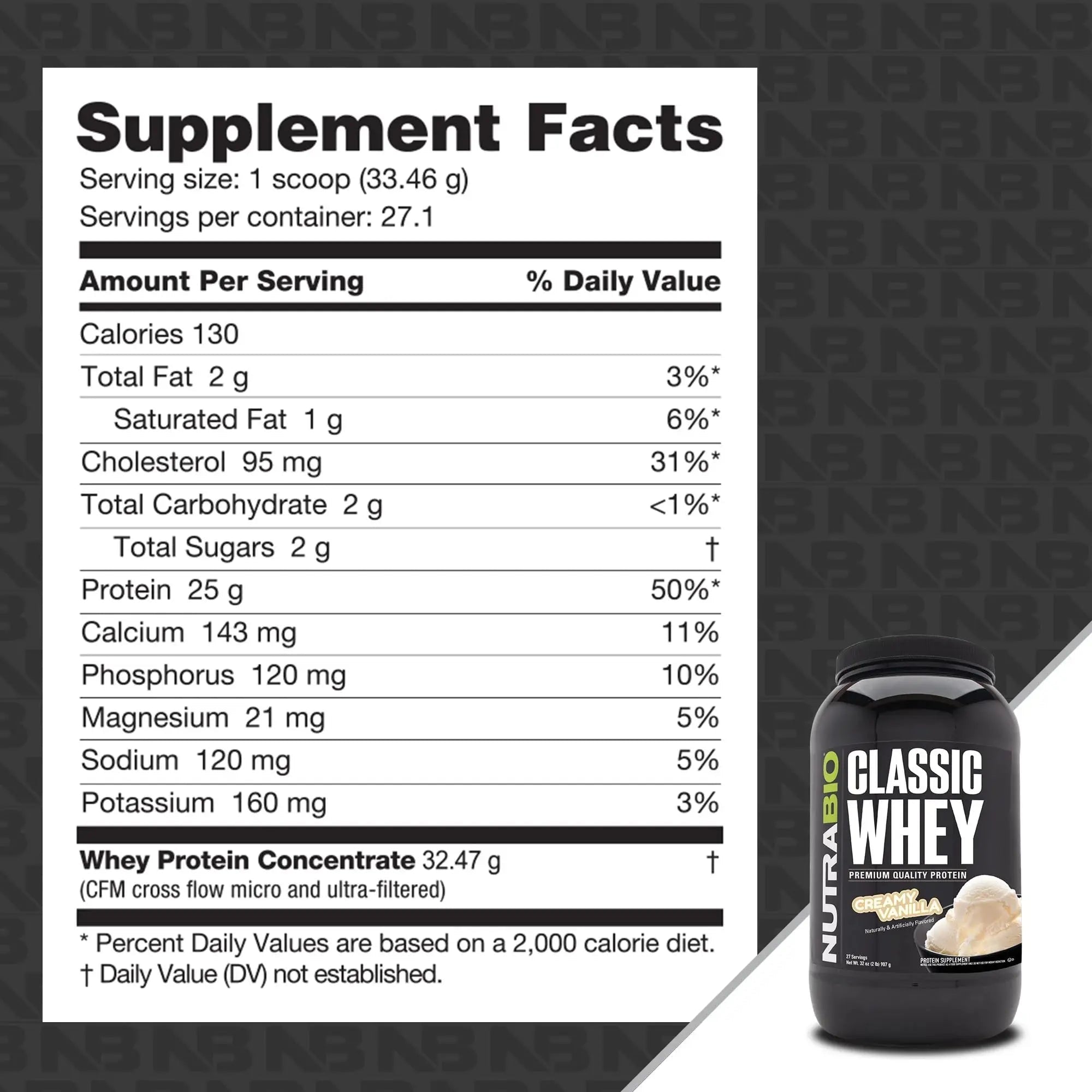 NutraBio Classic Whey Protein Powder- 25G of Protein Per Scoop - Full-Spectrum Amino - TrustMedUSA