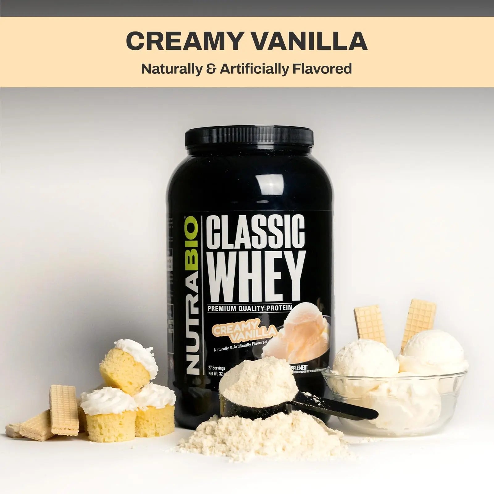 NutraBio Classic Whey Protein Powder- 25G of Protein Per Scoop - Full-Spectrum Amino - TrustMedUSA
