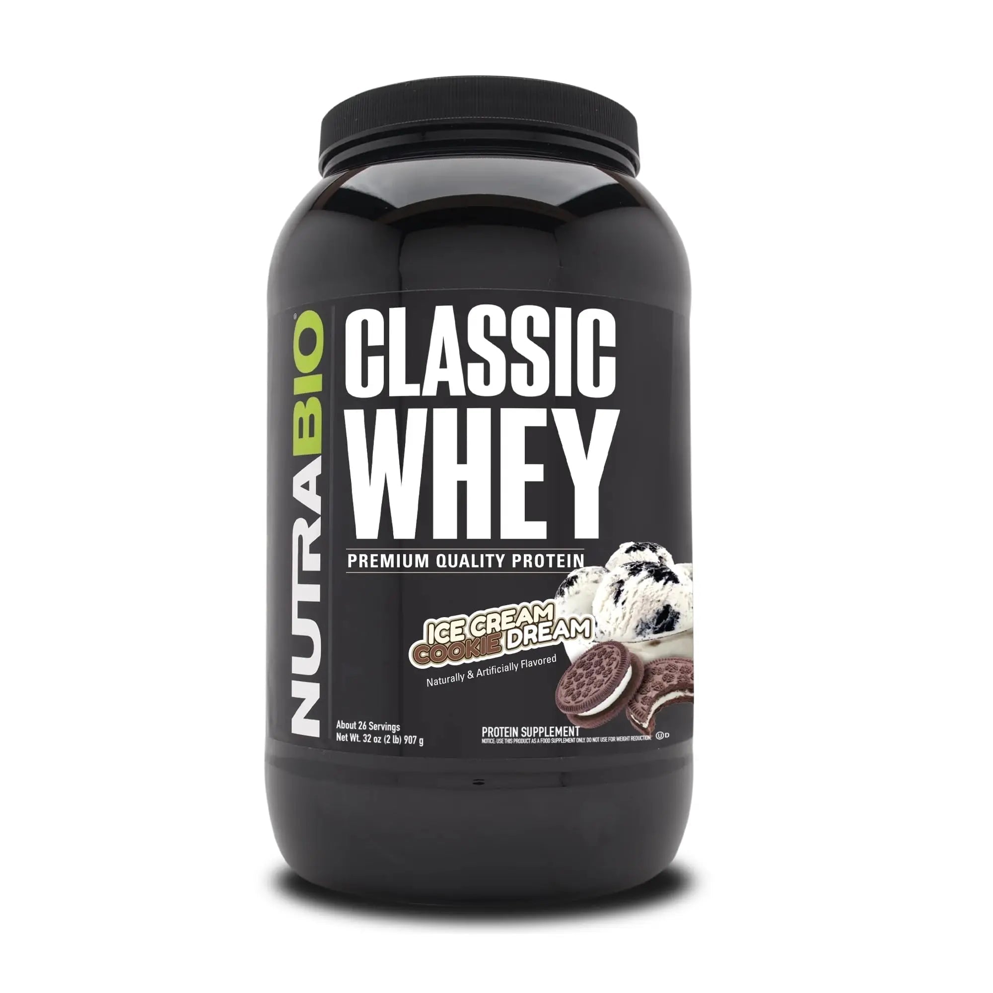 NutraBio Classic Whey Protein Powder- 25G of Protein Per Scoop - Ice Cream Cookie - TrustMedUSA
