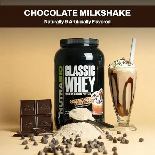NutraBio Classic Whey Protein Powder- 25G of Protein Per Scoop - No Fillers, Artificial - TrustMedUSA
