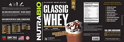 NutraBio Classic Whey Protein Powder- 25G of Protein Per Scoop - No Fillers, Artificial - TrustMedUSA