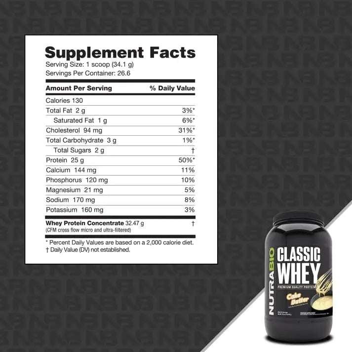 NutraBio Classic Whey Protein Powder- 25G Protein Per Scoop - Full-Spectrum Amino - TrustMedUSA