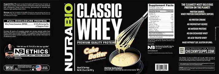 NutraBio Classic Whey Protein Powder- 25G Protein Per Scoop - Full-Spectrum Amino - TrustMedUSA
