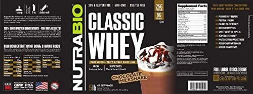 NutraBio Classic Whey Protein Powder- Full-Spectrum Amino Acid Profile - No Fillers - TrustMedUSA