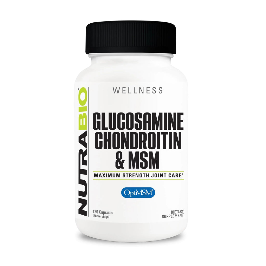 NutraBio Glucosamine Chondroitin & OptiMSM Supplement, Joint Support Formula - 120 Capsules (120 Count) - TrustMedUSA