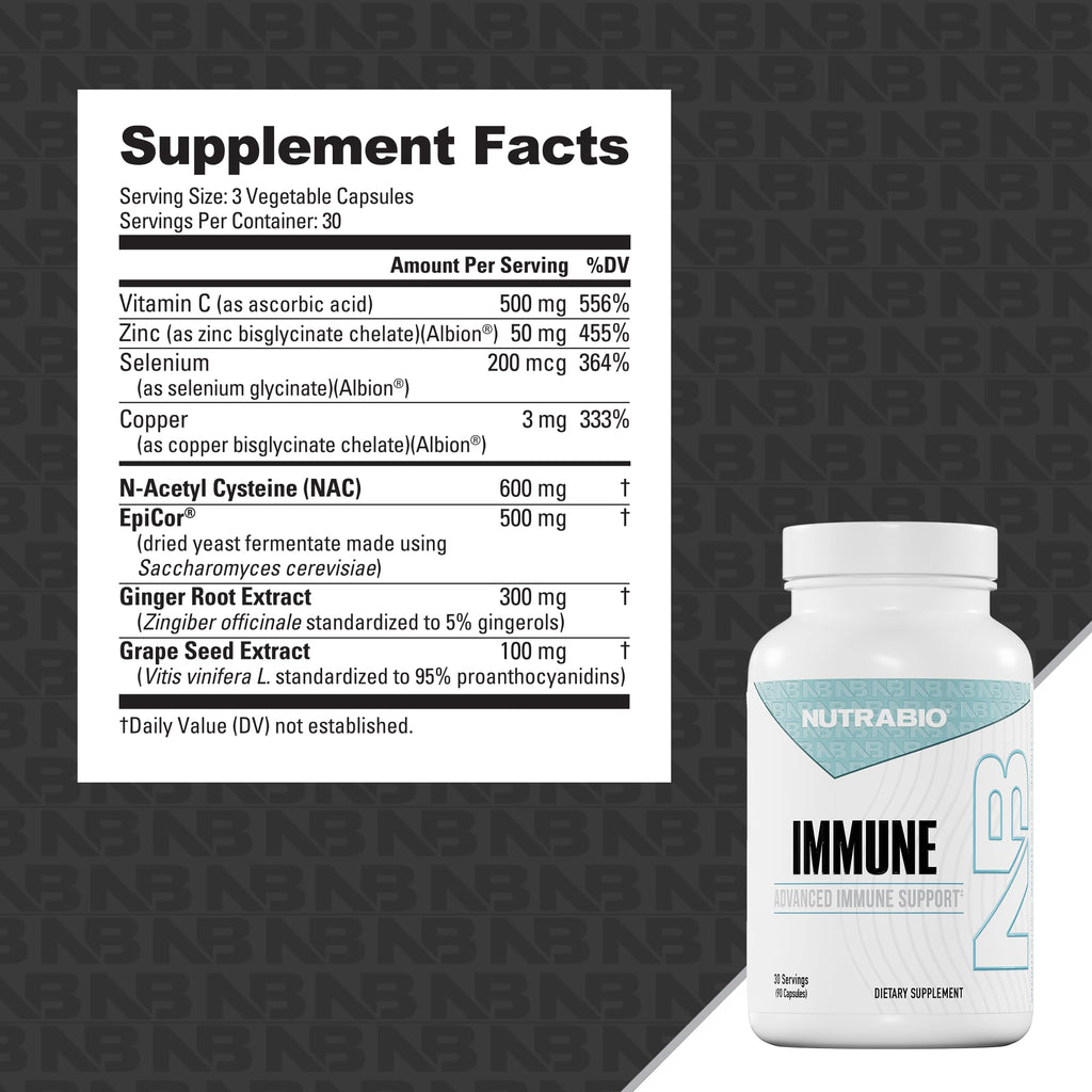 NutraBio Immune Support Supplement with EpiCor - 90 Vegetable Capsules - TrustMedUSA