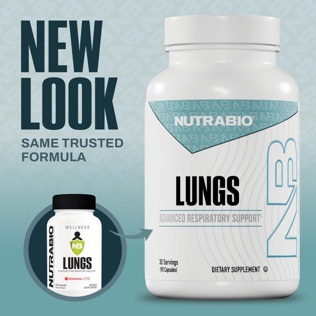 NutraBio Lungs Supplement - Blend of Immuno-LP20 and Natural Extracts to Help Support Respiratory & Immune Health - 90 Capsules - TrustMedUSA