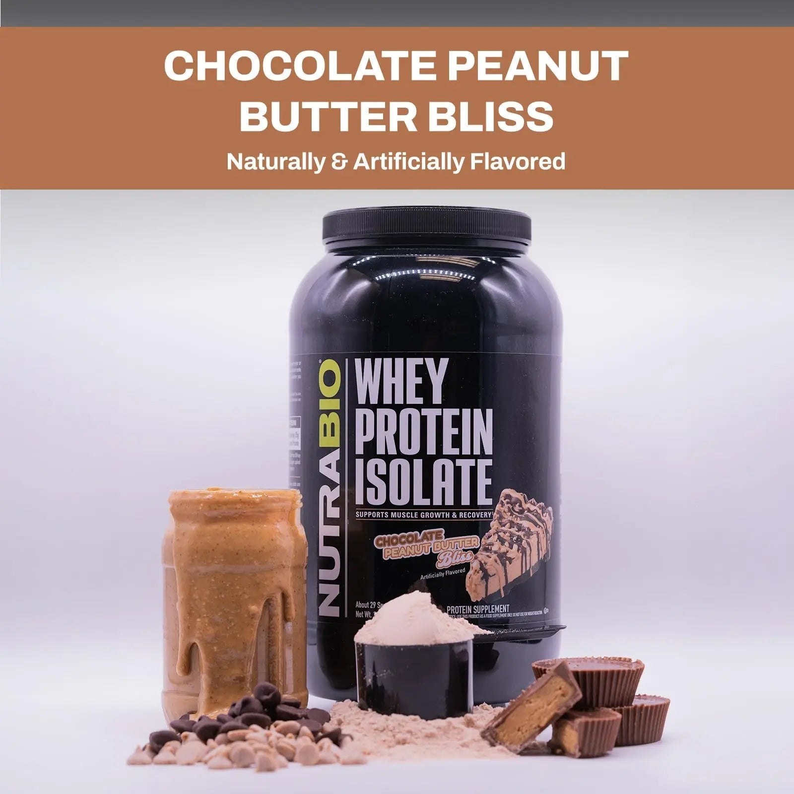 NutraBio Whey Protein Isolate Supplement – 25g of Protein Per Scoop with Complete - TrustMedUSA