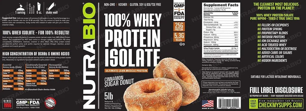 NutraBio Whey Protein Isolate Supplement – 25g of Protein Per Scoop with Complete - TrustMedUSA
