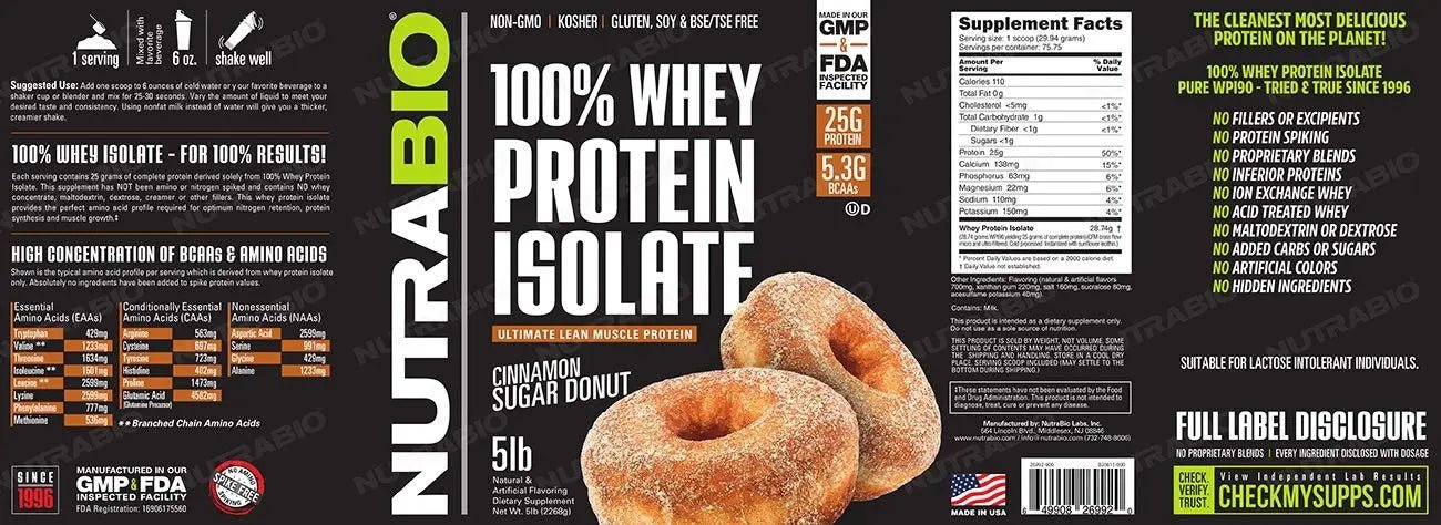 NutraBio Whey Protein Isolate Supplement – 25g of Protein Per Scoop with Complete - TrustMedUSA