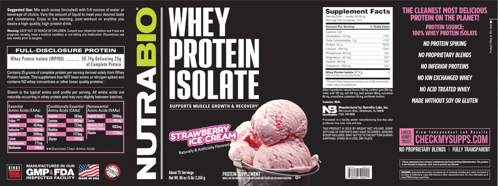 NutraBio Whey Protein Isolate Supplement – 25g of Protein Per Scoop with Complete - TrustMedUSA