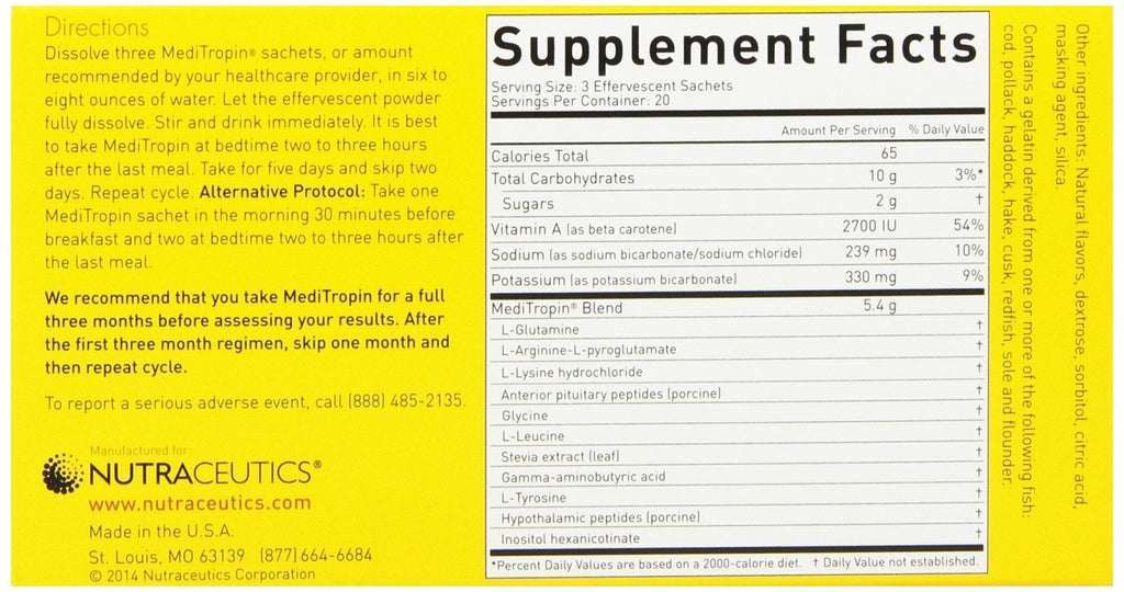 Nutraceutics Meditropin – Anti-Aging Amino Acid Supplement for Adults – Supports Natural Growth Hormone Production, Vitality & Recovery – 60 Sachets - TrustMedUSA