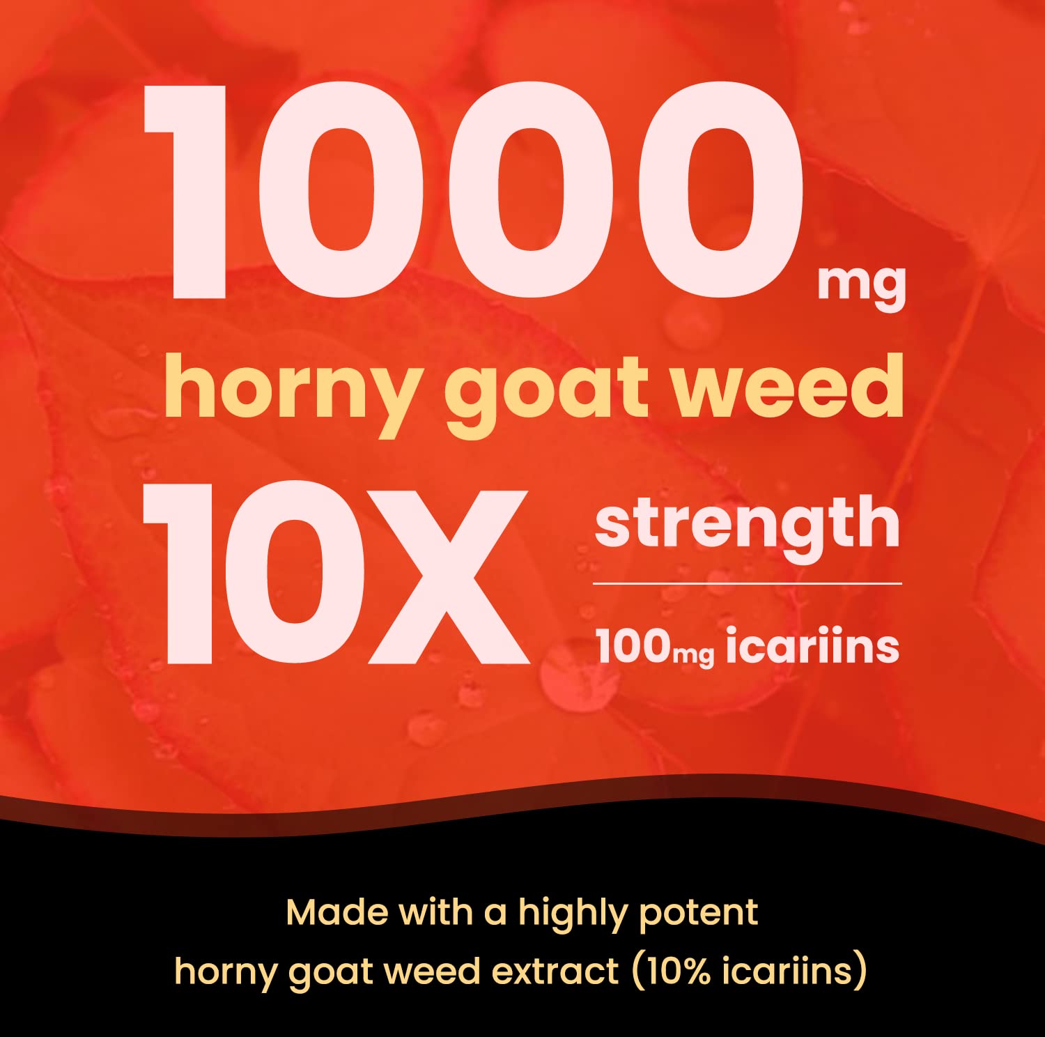 NutraChamps Horny Goat Weed, 1000mg Epimedium Energy Supplement, 10X Strength Icariin, Ginseng, Tribulus & Maca Pills for Women & Men, Enhanced Absorption with Black Pepper, 60 Vegan Capsules - TrustMedUSA