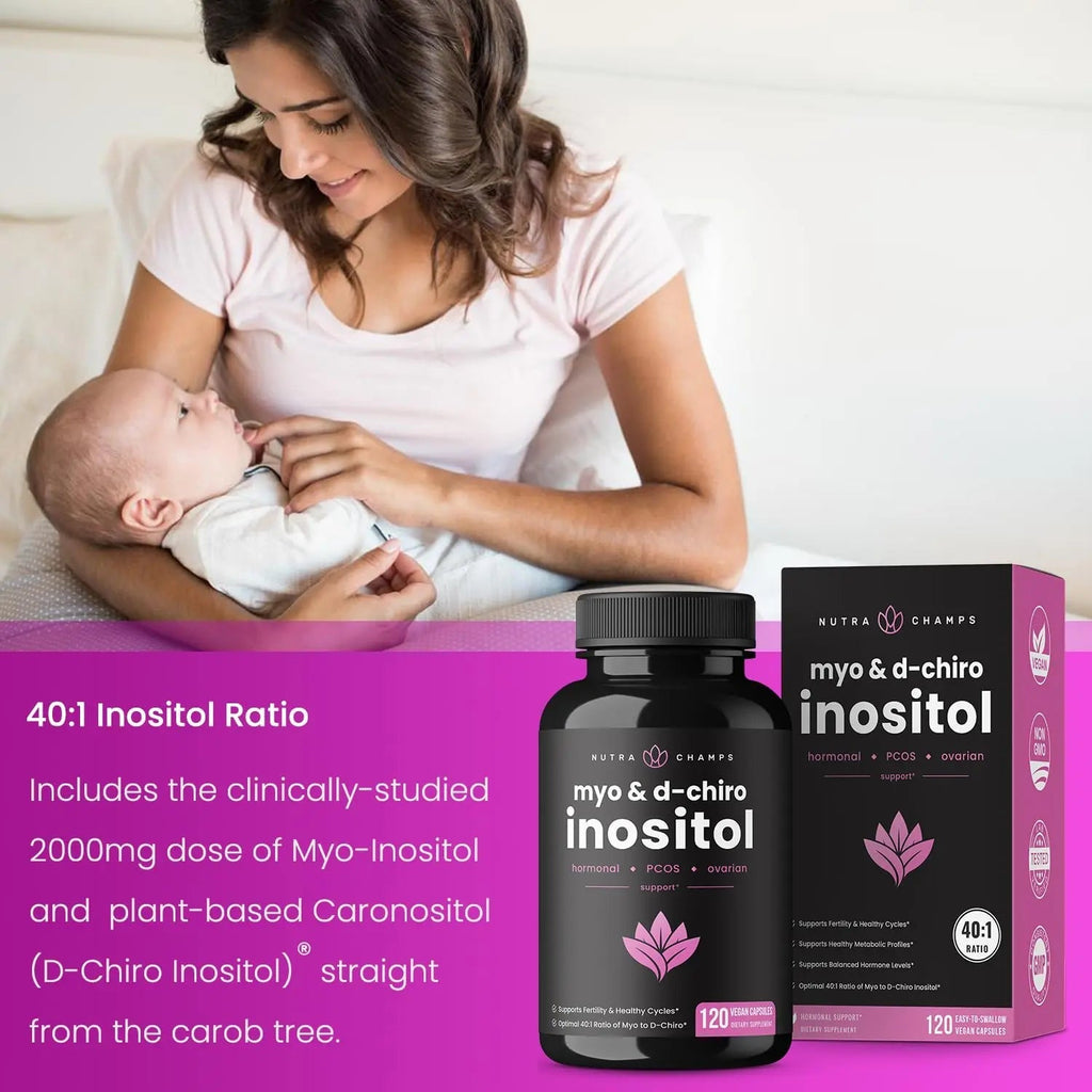 NutraChamps Myo-Inositol & D-Chiro Inositol Supplement | Ovarian & PCOS Support - TrustMedUSA