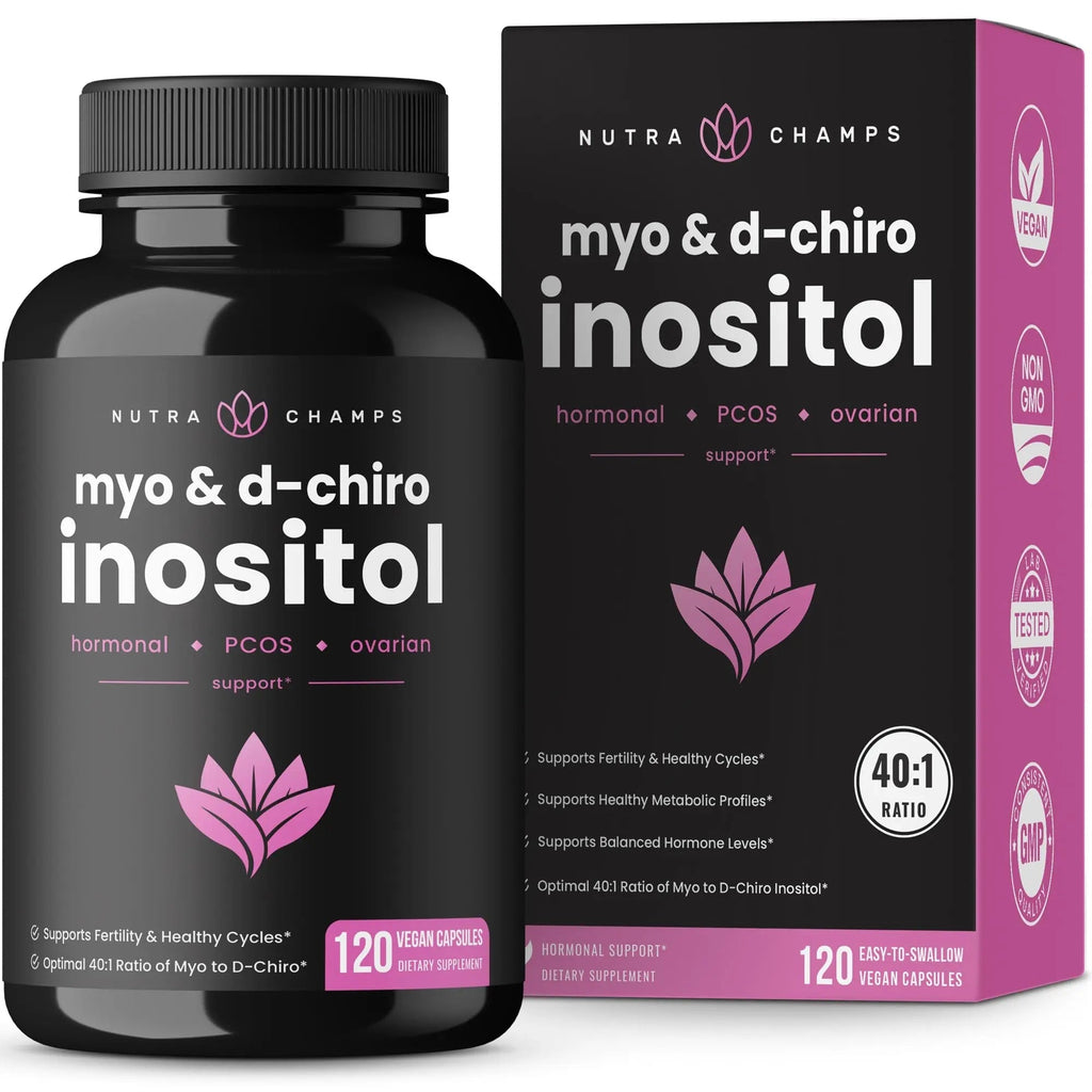 NutraChamps Myo-Inositol & D-Chiro Inositol Supplement | Ovarian & PCOS Support - TrustMedUSA