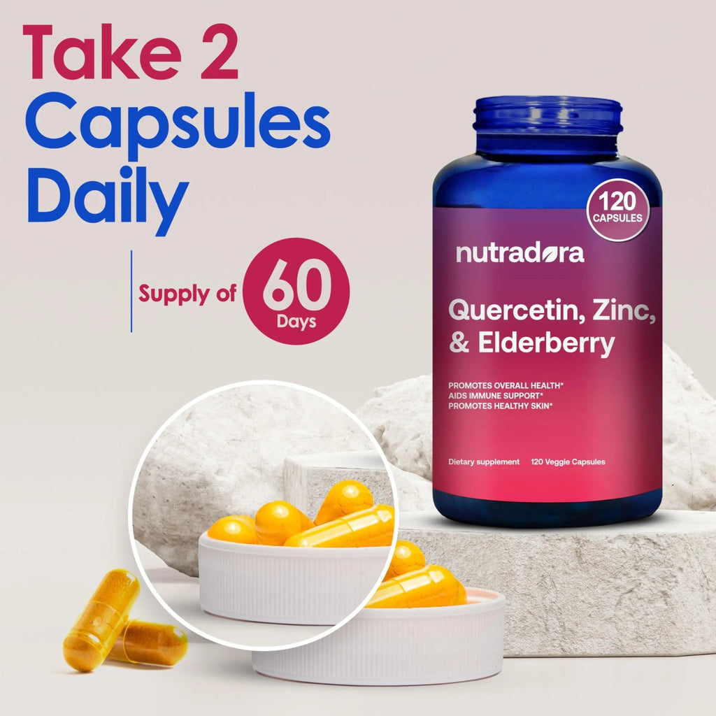 Nutradora Quercetin 1000mg Per Serving Veggie Capsules, Non-GMO - TrustMedUSA