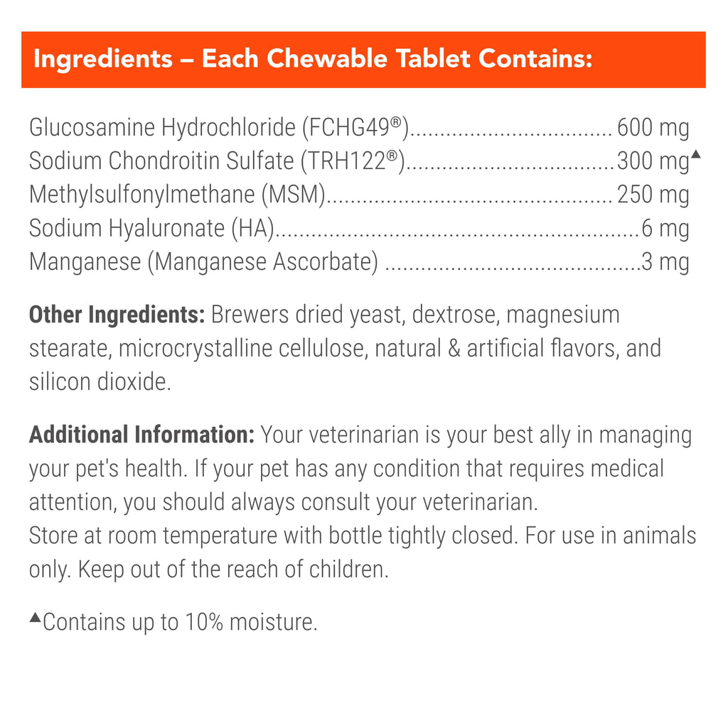 Nutramax Cosequin for Dogs Joint Health Supplement, Contains Glucosamine for Dogs, Plus Chondroitin, MSM and HA, Supports Healthy Joints, Chewable Tablets, 75 Count - TrustMedUSA