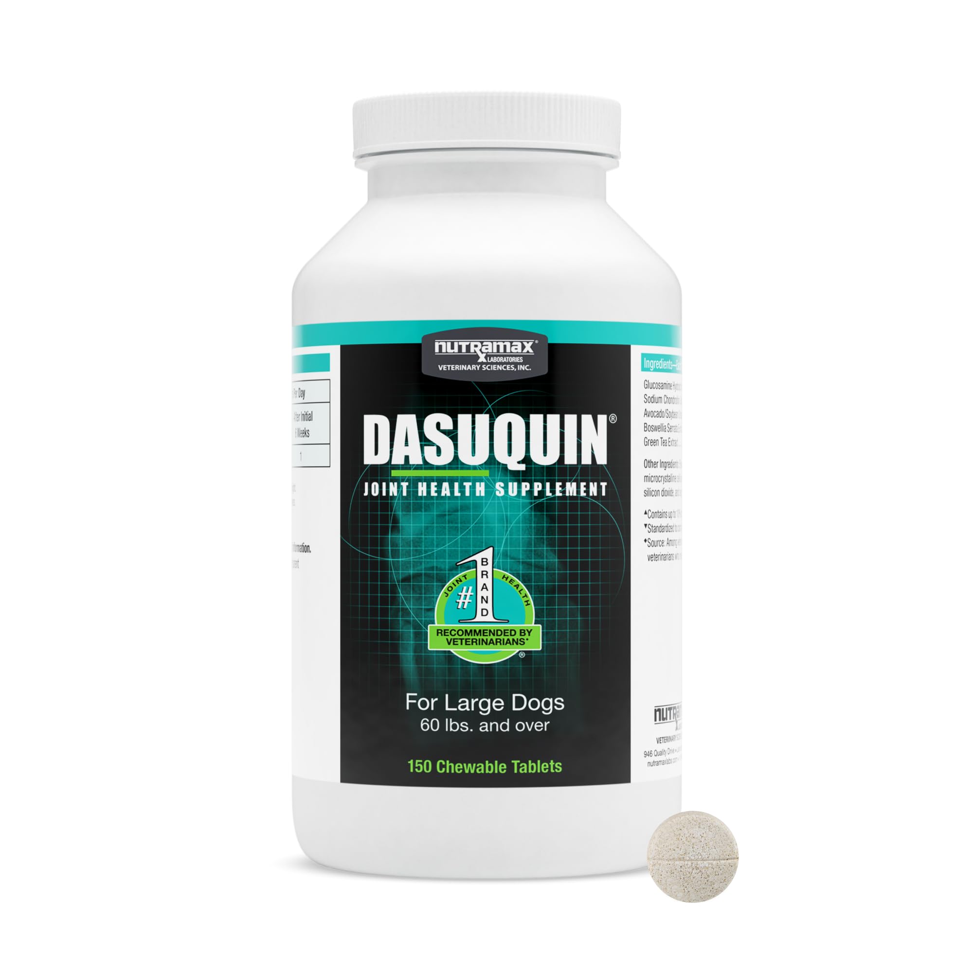Nutramax Dasuquin for Large Dogs, Joint Health Supplement, Contains Glucosamine for Dogs, Plus Chondroitin, ASU and More, Supports Healthy Joints, Chewable Tablets, 150 Count - TrustMedUSA