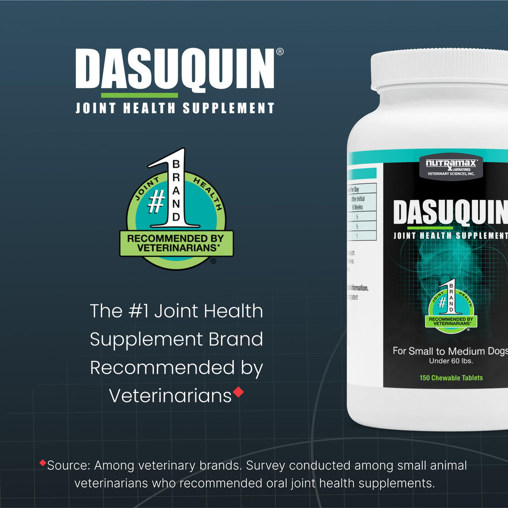 Nutramax Dasuquin for Small to Medium Dogs, Joint Health Supplement, Contains Glucosamine for Dogs, Plus Chondroitin, ASU and More, Supports Healthy Joints, Chewable Tablets, 150 Count - TrustMedUSA