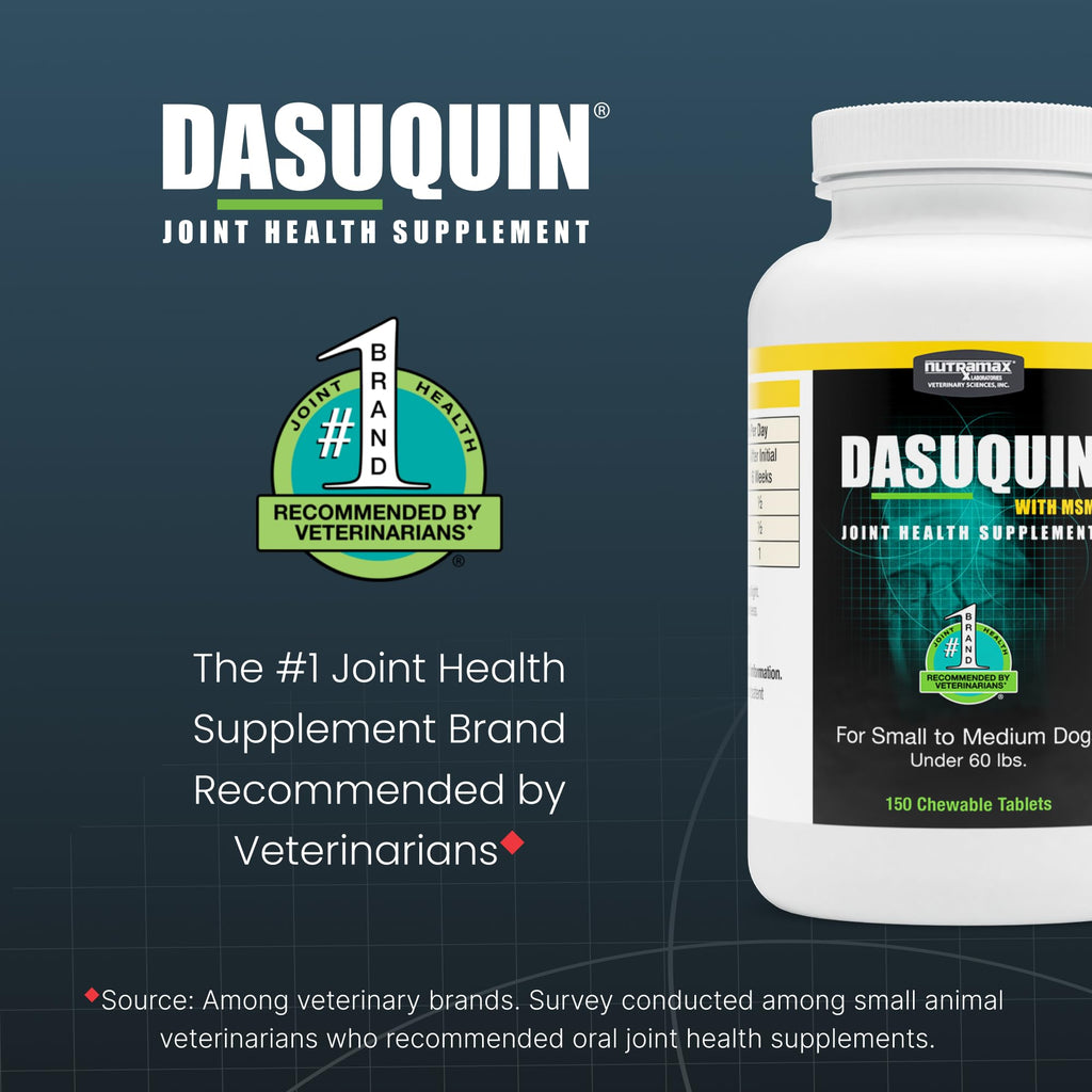Nutramax Dasuquin for Small to Medium Dogs, Joint Health Supplement, Contains Glucosamine for Dogs, Plus Chondroitin, ASU, MSM and More, Supports Healthy Joints, Chewable Tablets, 150 Count - TrustMedUSA