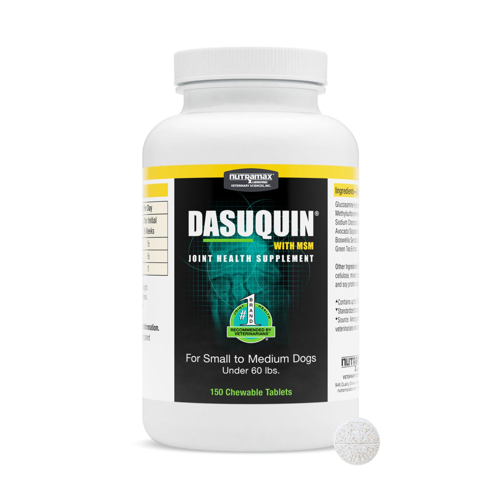 Nutramax Dasuquin for Small to Medium Dogs, Joint Health Supplement, Contains Glucosamine for Dogs, Plus Chondroitin, ASU, MSM and More, Supports Healthy Joints, Chewable Tablets, 150 Count - TrustMedUSA