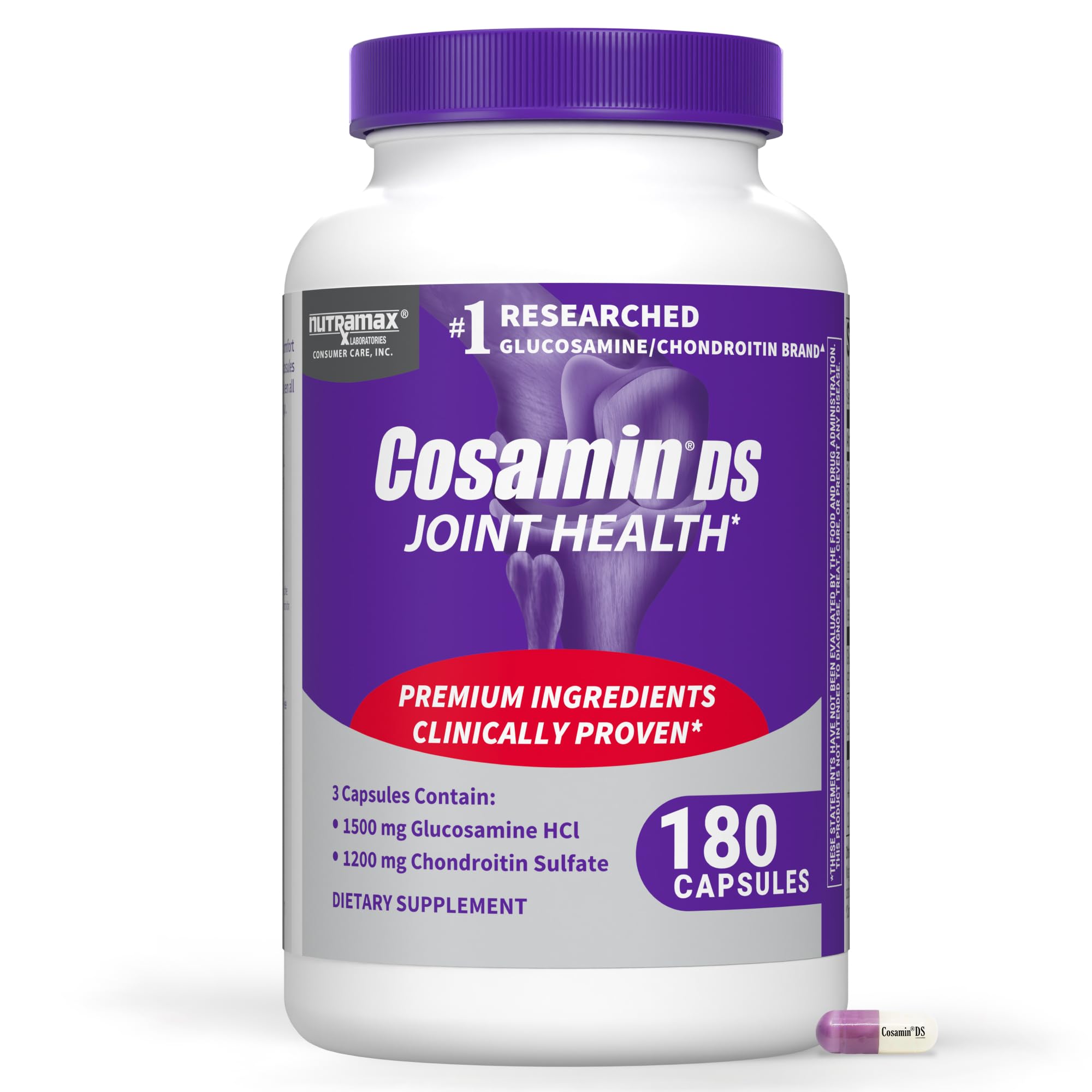 Nutramax Laboratories Cosamin® DS Joint Health Supplement with Glucosamine & Chondroitin for Adult Men & Women, Joint Supplement, 180 Capsules - TrustMedUSA
