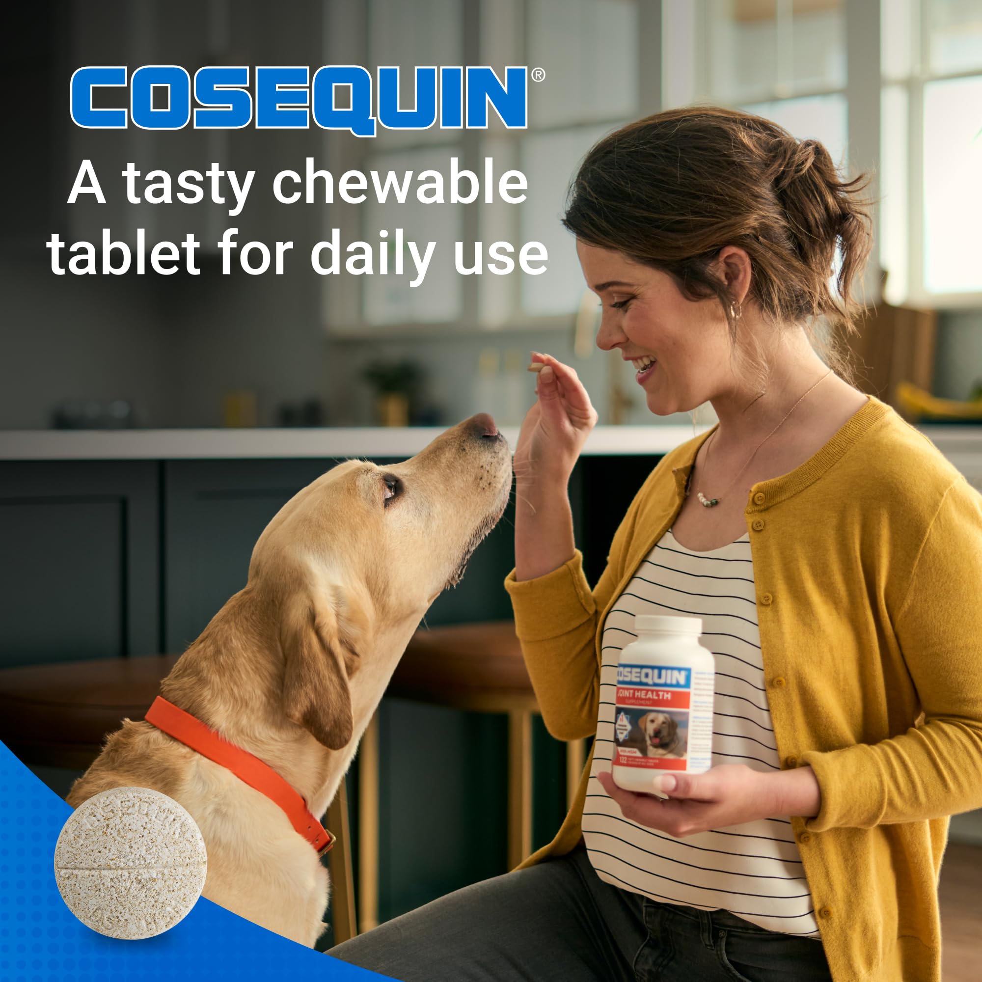 Nutramax Laboratories Cosequin Maximum Strength Joint Health Supplement for Dogs - With Glucosamine, Chondroitin, and MSM, 2 Pack, 264 Total Chewable Tablets - TrustMedUSA