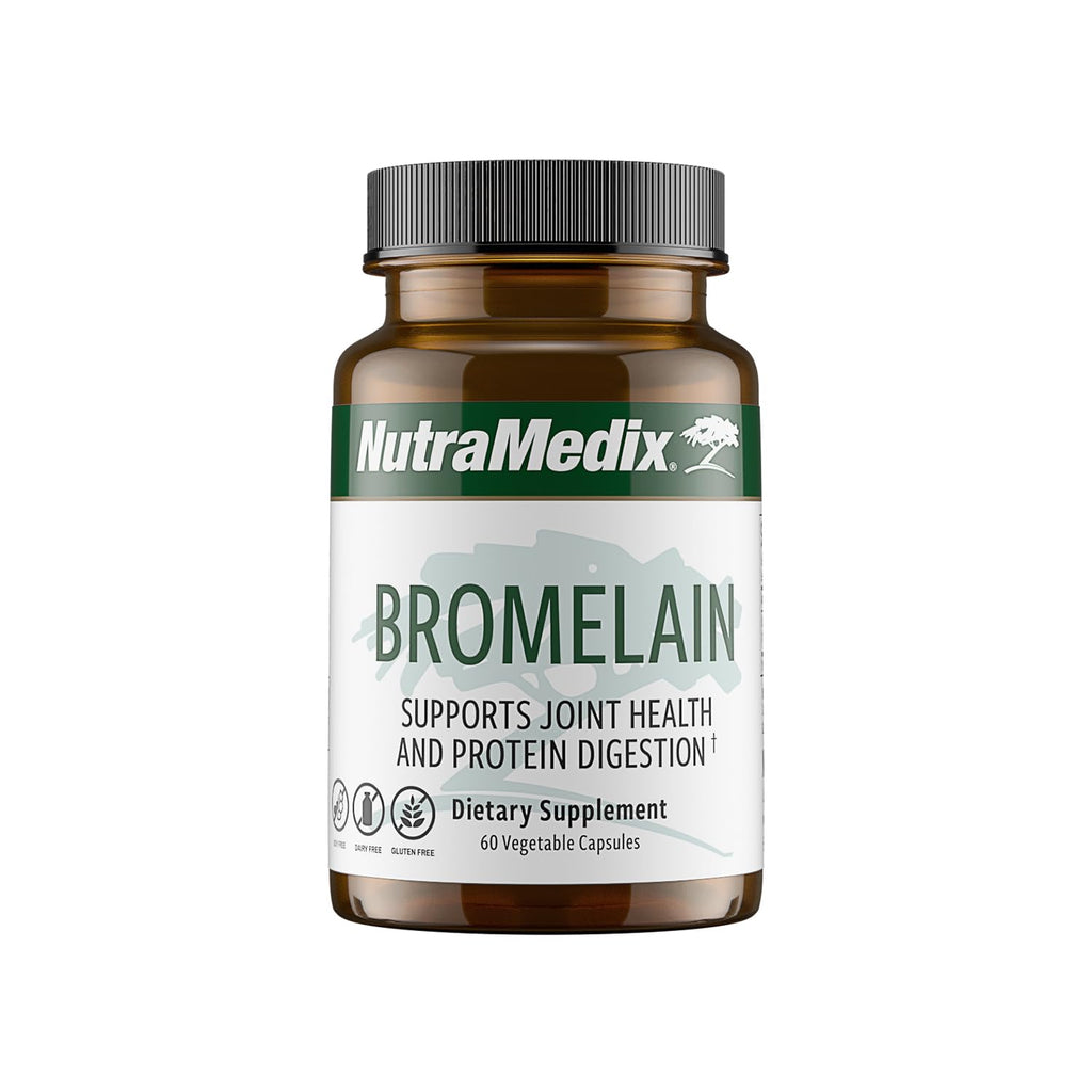 NutraMedix Bromelain Supplements - Proteolytic Enzymes from Pineapple Stems + Bromelain 1,000mg - Designed to Offer Digestion, Exercise and Joint Support - Gluten, Soy and Dairy-Free (60 Capsules) - Maple Wellness Supplements