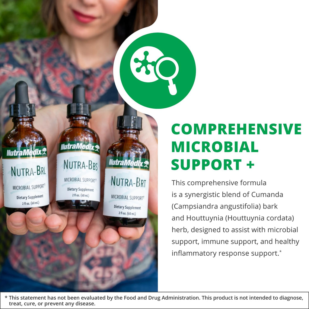 Nutramedix Nutra BRT - Liquid Herbal Supplement for Gut Health & Immune Support - Cumanda Bark & Houttuynia Leaf for Digestive Health - Immune System Booster Supplement (60mL) - TrustMedUSA